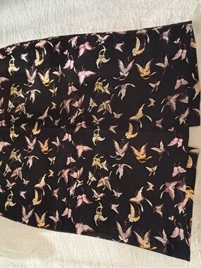 Nicole Miller Black Skirt with Pink and Gold Butterfly Embroidery